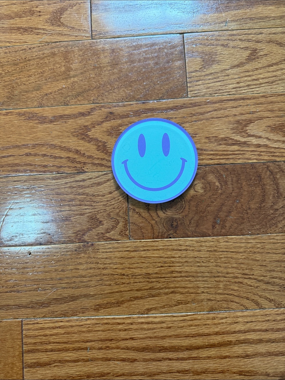 Blue Smiley Face Patch coaster